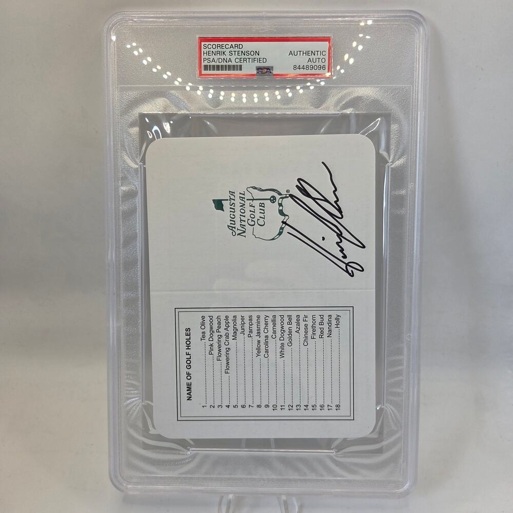 Henrik Stenson Signed Augusta National Masters Scorecard PSA DNA Auto Golf